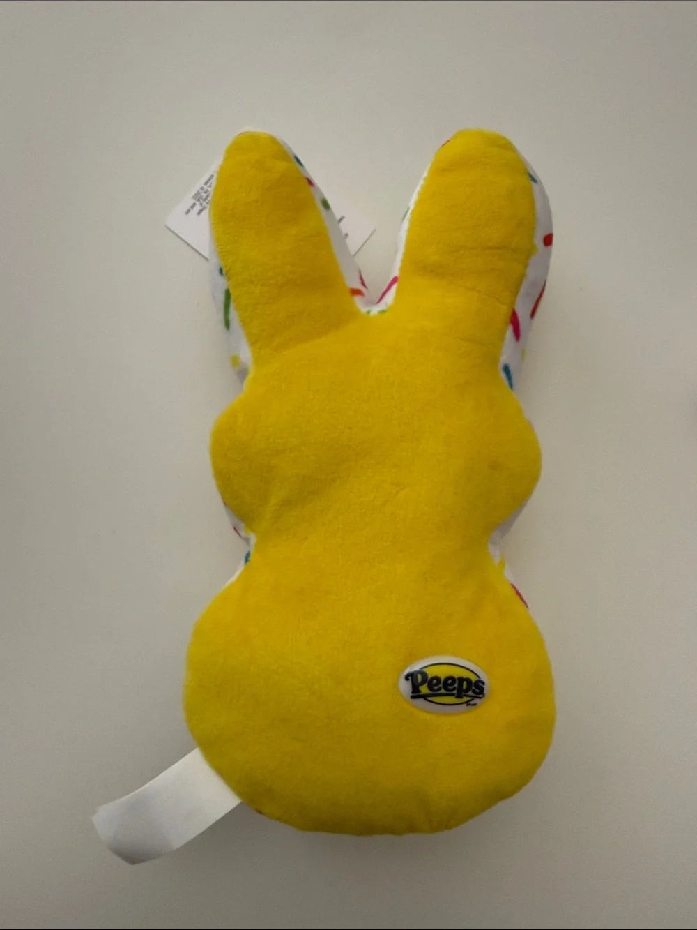 Peeps 8 Inch Yellow with Confetti Pattern on Sides/Top/Bottom Bunny Plushie